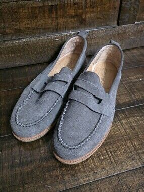 Kelsi Dagger Brooklyn Lens Penny Loafer Graphite Suede Womens 8